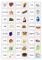 English Worksheet: Lets play dominoes! Set 1: Food