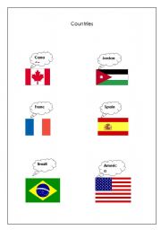 English worksheet: countries