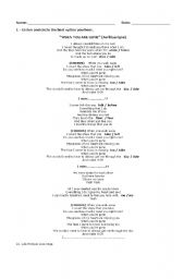 English worksheet: Song 