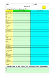 Comparative and Superlative form