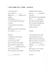 English worksheet: I dont wanna miss a thing - Aerosmith song