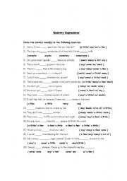 English worksheet: quantity expressions