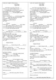 English worksheet: Love story - song activity