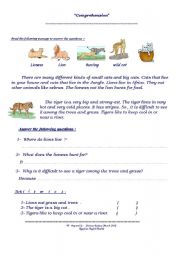 English worksheet: Kinds of cats