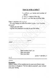 English worksheet: how to write a letter