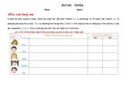 English Worksheet:  Action  Verbs