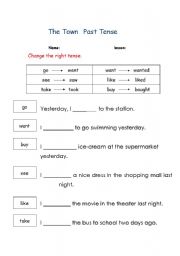 English worksheet: the town