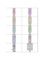 English Worksheet: number flash cards