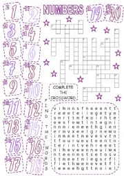 English Worksheet: NUMBERS (1)