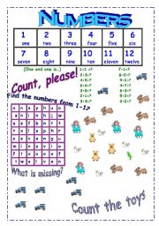 English Worksheet: Numbers