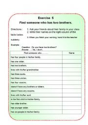 English Worksheet: Find someone who...