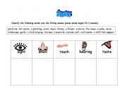 English worksheet: Senses 