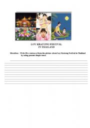 English Worksheet: Loy krathong festival in Thailand