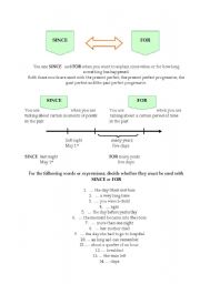 English Worksheet: SINCE _ _ _ FOR