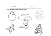 English Worksheet: Colours