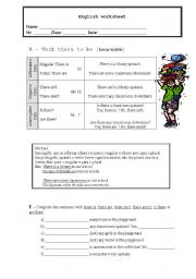 English Worksheet: There To Be