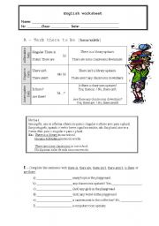 English worksheet: There To Be