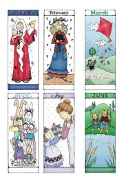 Months bookmarks/ Flashcards