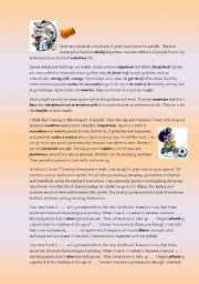 English Worksheet: Sport 