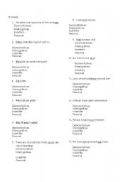 English worksheet: types of pronuons 
