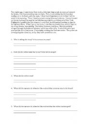 English Worksheet: Reading Comprehension Exercise