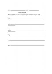 English worksheet: sentence -building