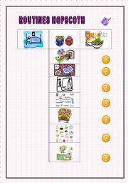 English worksheet: Routines hopscotch.