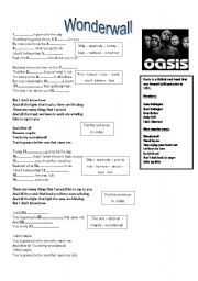 English Worksheet: Wonderwall song by Oasis