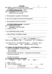 English worksheet: will & going to + exercises 