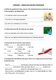 English Worksheet: SIMPLE PAST AND PAST PROGRESSIVE/CONTINUOUS EXERCISES