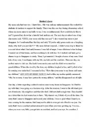 English worksheet: moral story with exercise
