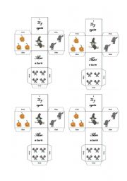 English Worksheet: Halloween dice