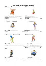 Cartoon characters physical description