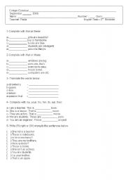 English worksheet: English Test - Public School