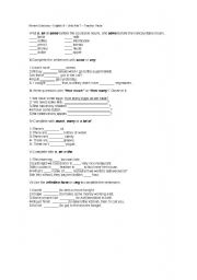 English worksheet: Review Exercises.1