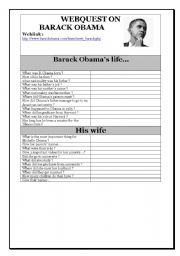 English Worksheet: obama webquest