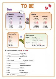 English Worksheet: TO BE 