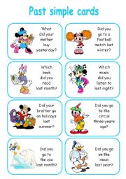 English Worksheet: PAST SIMPLE CARDS 2/2
