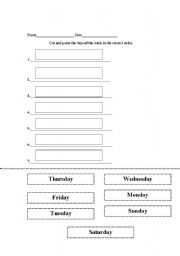 English Worksheet: The days of the week