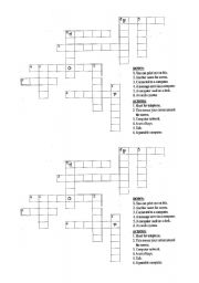 English worksheet: computer crosswords