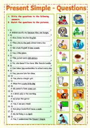 English Worksheet: present simple - question formation (1/5)