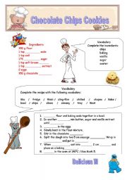 English Worksheet: Chocolate Chips Cookies 2