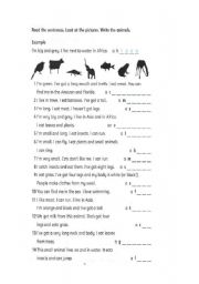 English Worksheet: Animal description