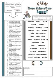 English Worksheet: Fun Sheet Theme: Violence/Crime