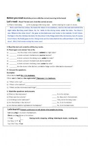 English Worksheet: At home