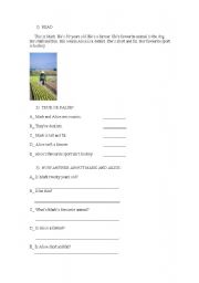 English Worksheet: Verb to be