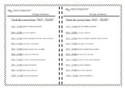 English Worksheet: Do auxiliary