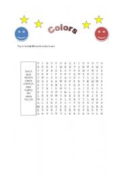 English Worksheet: colors