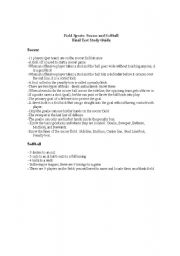 English Worksheet: Soccer study guide for P.E. classes