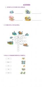 English worksheet: ACTIVITIES INVOLVING ANIMALS